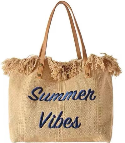 Ultiluxe® Grote strandtas Summer Vibes - Bruin - Dames schoudertas met ruffles - Met magnetische drukknoop - 47 x 33 x 11 cm - Zomertas, big shopper, handtas - Zwemtas, badtas, laptoptas - Grote capaciteit - Veel ruimte