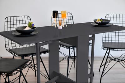 Praktische Tafel – Eettafel – Eettafel Uitschuifbaar – Opvouwbaar – Flamingo Tafel – Aangepaste Kleur - MDF Antraciet - 134 x 60 x 72 cm