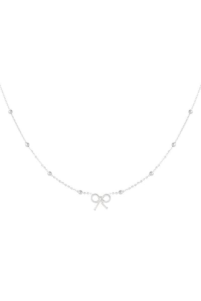 Luxe Strik Ketting | RVS (verkleurt niet) | Zilverkleurig | Kettingen | Dames | Beste cadeau voor haar