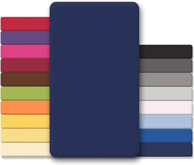 Lucina Topper Hoeslaken Jersey Katoen Stretch - donker blauw 200x200cm - 200x220cm