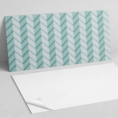 Coloray Wandpanelen Zelfklevend - Zigzag gestreept patroon PVC Wandpaneel - 100 cm x 50 cm - Turkoois Wandbekleding Zelfklevend - 1 stuk - Mozaïeken Wandpanelen Zelfklevend - Keuken Wandpanelen - Wandpanelen Badkamer