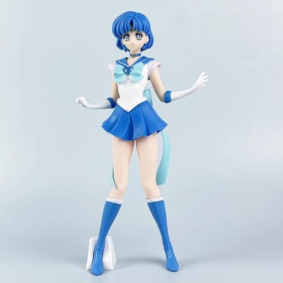 Figurine Anime Sailor Moon 22cm Sailor Mars Sailor Mercury Figurines d'Action Jouets Faits à la Main Mignonnes et Charmantes Modèle Poupée Ornements Cadeaux pour Enfants white