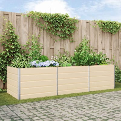 vidaXL - Plantenbak - Ivoor - 290 - x - 100 - x - 75 - cm - Gegalvaniseerd - staal