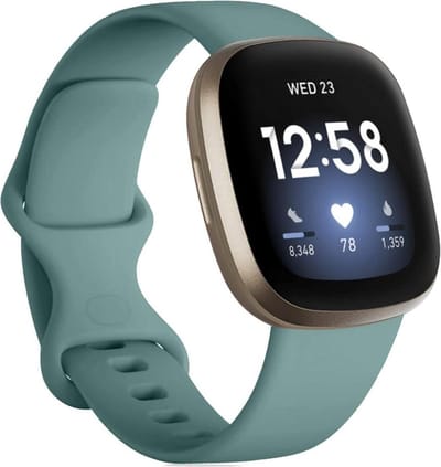 By Qubix - Compatible Fitbit bandje - geschikt voor Fitbit Versa 3 & 4 / Sense 1 & 2 Sportbandje - Groen - Maat: S/M Smartwatchbandje bandje Armband Polsband Strap Band Watchband