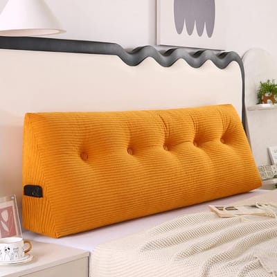 Hoofdbordkussen - Leeskussen Bed - Comfortabel Lezen - Ergonomisch Wigvormig - 100 x 50 x 20 cm - Oranje