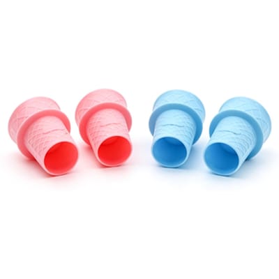 4 pièces Cornet de Glace Pelle Plat Lavable au Lave-Vaisselle Réutilisable Plastique Support pour Glace et Granité pour Anniversaire Réunions Bleu