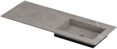 INK Post Wastafel Keramische Slab Envelop Bak Rechts met 1 Kraangat - 1200x450x10 mm - Armani Grey Mat