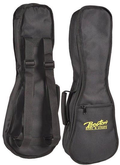 Ukeleletas Sopraan Ukelele Boston UK-10 gevoerd 10 mm Zwart