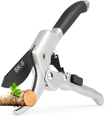 Snoeischaar Tuin – Tuinschaar SK5 Stalen Mes – Plantenschaar met Teflon Coating – Ergonomische Softgrip Handgreep – Voor Rozen, Struiken en Takken – Tuinwerk, Tuinonderhoud