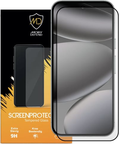 MobyDefend Screenprotector - Geschikt voor Google Pixel 10 Pro - Screensaver Met Zwarte Randen - Gehard Glas