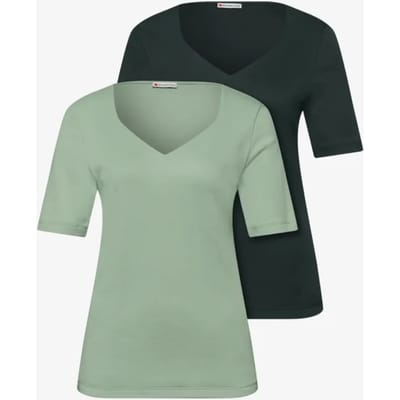 Shirt met hartvormige halslijn in een pak van 2