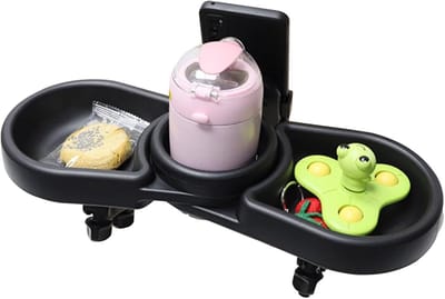 Kinderwagen Organizer - Draagplatform - Gemak voor Ouders - 360 Graden Draaibaar - 40 x 16.1 x 7.2 cm - Zwart