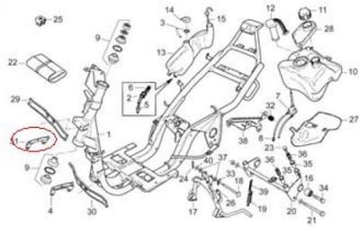 diverse steun voor aprilia 50 sr scooter 1994 - 1996 ap8232763 nieuw