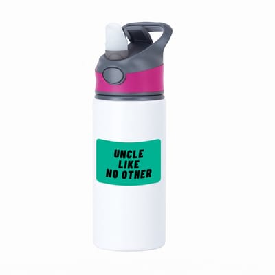 Hacebo® - uncle like no other waterfles met rietje roze - Oom - geweldige oom - niemand anders - verjaardag - cadeau - kado - bedankje - geschenk - water fles - 650ML