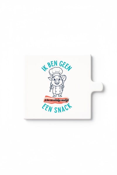 Grappige “Ik Ben Geen Kak, Ik Ben Een Snack” Keramische Tegel – Schattig Chef Koe Design – Humor Keuken Wanddecoratie Cadeau