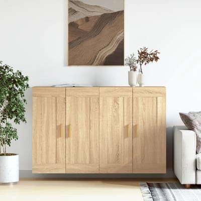 vidaXL - Hangkasten - 2 - st - bewerkt - hout - sonoma - eikenkleurig