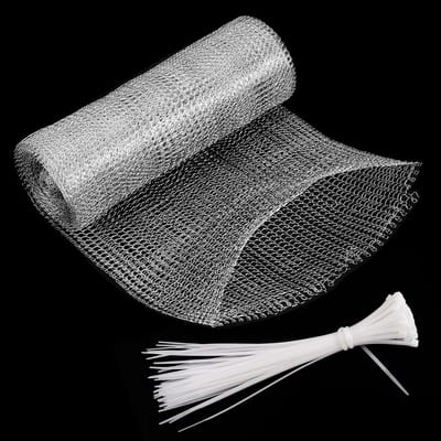 Roestvrijstalen Draadgaas 210 mm x 6 m met 50 Stuks Kabelbinders voor Dierenbestrijding en Filtertoepassingen, Meshgrootte 3 mm