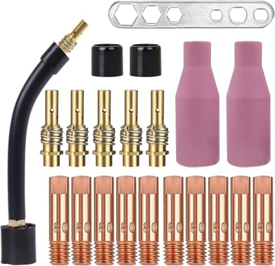 Set van 21 Onderdelen voor Lasaccessoires, Beschermende Gaslasmachine, Geschikt voor Nozzles en Houder