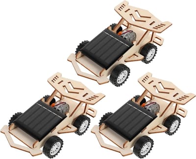 Zonne-energie Auto - Doe-het-zelf Kit - Wetenschappelijk Leren - Stimuleert Teamwork - 13x7.5x5.5cm - Lichtgeel