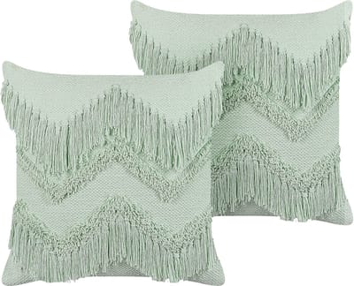 BACOPA - Sierkussen set van 2 - Lichtgroen - 45 x 45 cm - Katoen