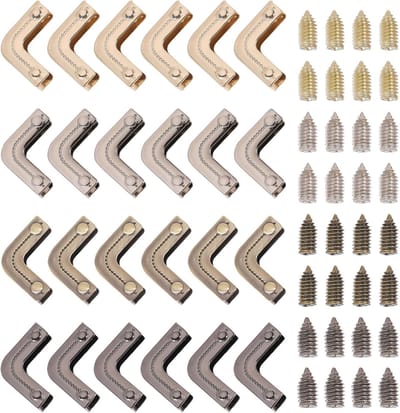 Hoekbeschermers Set - Decoratieve Gespen - Handtas Versieren - L-vormige Stijl - 2.4-3cm - Vierkleurig