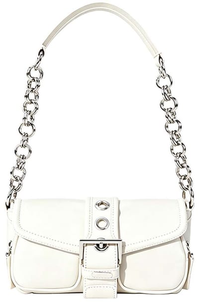 Dames schoudertas & handtas – Halvemaanvormige underarm bag – Stijlvol – Wit