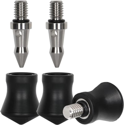 Universele Rubber Voeten voor Tripod - Antislip RVS Spike Vervangingen 3/8 Inch - 3 Stuks voor Stabiliteit en Grip