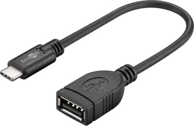 Goobay USB-C (m) - USB-A (v) adapter | USB2.0 | 2,5W | zwart | 0,20 meter