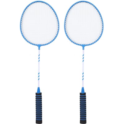 Badminton Racket Set Gesplitst Ferrolegering en Nylon Badminton Rackets voor Volwassen Sport Blauw