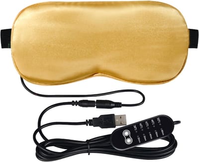 Verwarmd oogmasker - Slaapmasker warm - Ogen ontspannen - Instelbare temperatuur - 20.5 x 9.5 cm - Zwart
