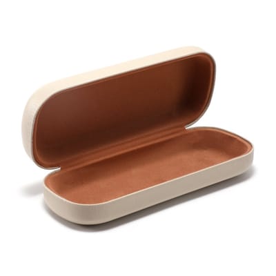 Brillenkoker - Brillendoos - Stevig Brillenkoker - Harde Slijtvaste Praktische Brillendoos - Brillenhoes - 16x6.4x3.6cm - Hard Case - PU-lederen Brillenkoker - Beige