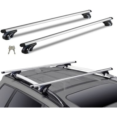 VEVOR Universele Dakdrager, Aluminium Dwarsstangen voor Auto's, 90 kg Draagvermogen, voor Verhoogde Dakrails met Ruimte, Geschikt voor Dakbalkafstand 19-118 cm, Buisdiameter 28-68 mm