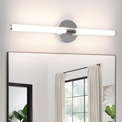 Glitzerlife - Wandspots - Badkamerlampen - IP44 Wasserdicht - 8W 4000K Neutraal Wit - PC Materiaal - Modern Design - Ø60cm - Chroomplaat