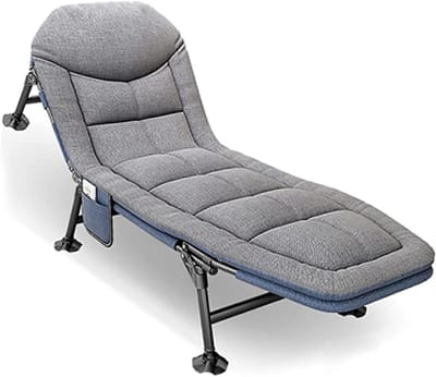 Opvouwbaar Campingbed - Luxe Lounger - Buiten Ontspannen - 5 Posities Verstelbaar - 200 x 68 cm - Grijs