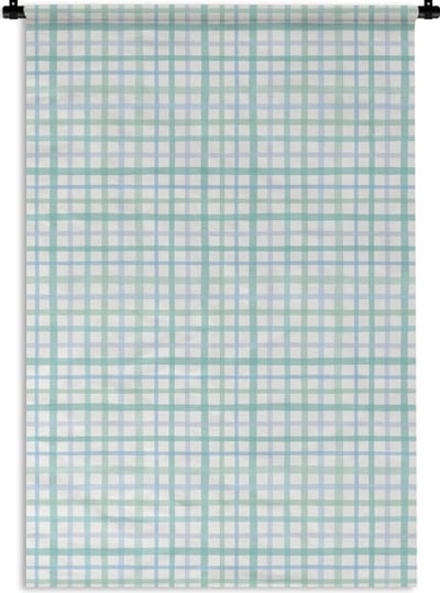 Wandkleed - Wanddoek - Pastel - Patronen - Blauw - 120x180 cm - Wandtapijt