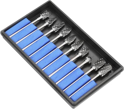 6mm Shank Houtbewerking Freesbit Set van 10 Stuks - Tungsten Carbide Staal voor Precisie Carving en Metaalbewerking