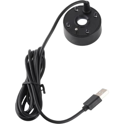 Générateur de brouillard USB Lumières LED colorées 5V Atomiseur fontaine à ultrasons pour étang rocaille aquarium évier Noir noir