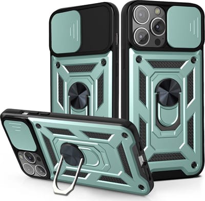 Hoesje geschikt voor iPhone 7 - Backcover - Rugged Armor - Camerabescherming - Extra valbescherming - TPU - Groen