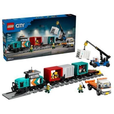 LEGO® City Containertrein met Kraan en Vrachtwagen - Treinbouwset voor Kinderen - 4 Vrachtcontainers en Werkende Functies - Cadeautip voor Jongens en Meisjes Vanaf 7 Jaar - 60509