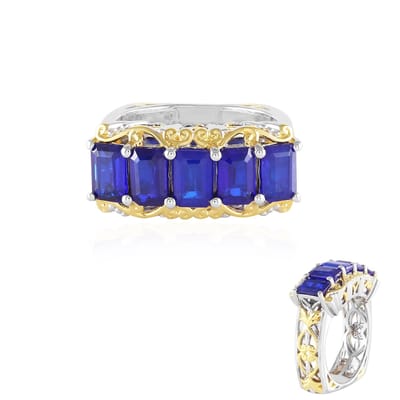 Cavill - Spinelring 3,038 ct Kobaltblauw - 925 Sterling Zilver Palladium - Achthoekig Smaragdgeslepen Edelsteen - Elegant en Modern