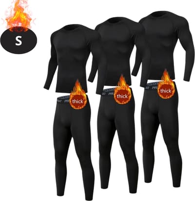 Bovista Thermokleding Heren - Thermobroek - Thermoset 6 stuks - Thermolegging - Winter - Thermoshirt - Zwart - S
