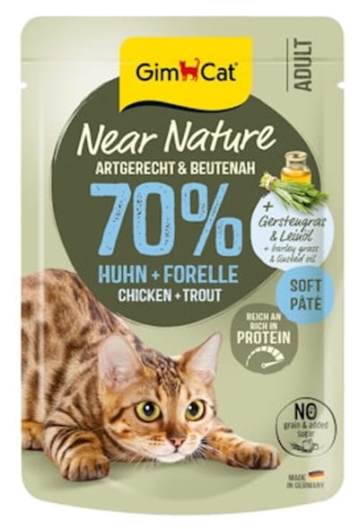 GimCat Near Nature - Kip & forel - 16 x 85 g