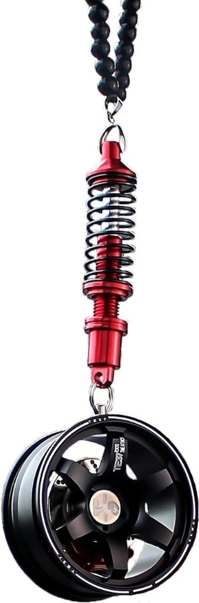 VCTparts® Binnenspiegel Hanger Velg Achteruitkijkspiegel zwart met Rode Veer