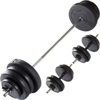 VirtuFit Verstelbare Halterset + Dumbbellset - 60,5 kg - 30 mm - Inclusief Halterstang, Dumbbellstangen & Sluiters - Zwart - Voor Thuisgebruik