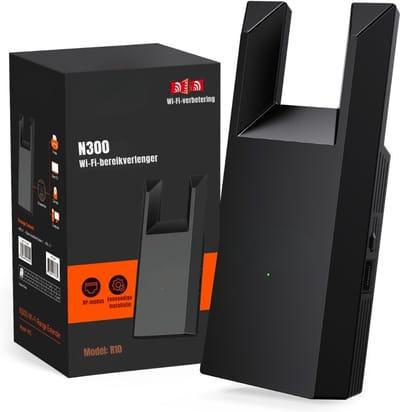 QORA® WIFI Versterker Stopcontact - WIFI Versterker - Zwart - ‎4cm x 8cm x 17cm