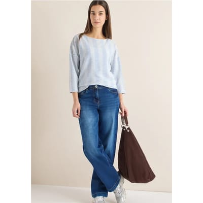 Gestreept shirt met structuur
