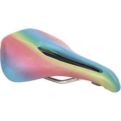 Selle de Vélo de Route Colorée Cuir PU Acier Antidérapant Doux Amortisseur Design Creux Siège de Vélo pour Vélo de Route VTT pink