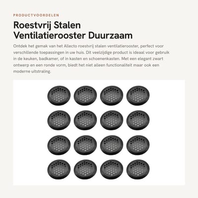 Dailygoods- Ventilatierooster Roestvrij Staal - 16 Stuks - Rond - Afsluitbaar - Ventilatie - Ideale Ventilatie - 4,2 cm Diameter - Ventilatieopening