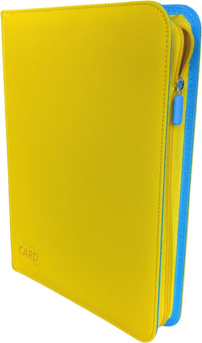 TradingCardPro® Deluxe Verzamelmap – Met Ritssluiting – Geschikt voor Pokémon kaarten – 360 Kaarten – 20 pagina's - 9 Pocket - Binder – Geel met blauwe details