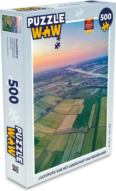 Puzzel Luchtfoto van het landschap van Nederland - Legpuzzel - Puzzel 500 stukjes